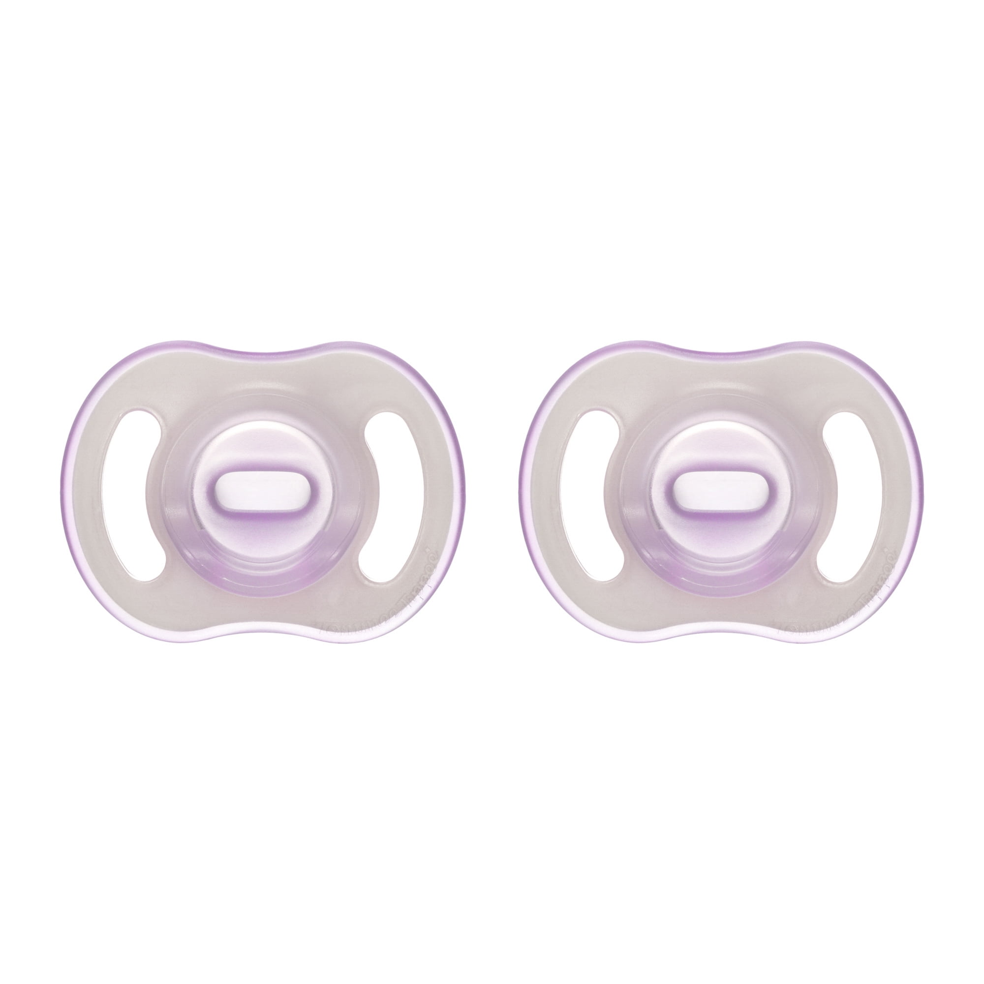 Tommee Tippee Ultra-light StayPut NightGlow Pacifier, 0-6m, 2 Count, Soft Skin Feel, Extra Air Flow