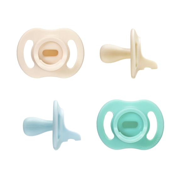 Tommee Tippee Ultra-light Stayput Pacifier, 0-6 Months, 4 Count, One-Piece Silicone Design