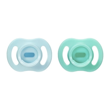 Tommee Tippee Ultra-light Stayput Pacifier, 0-6 Months, One-Piece Silicone Design, 2 Pack