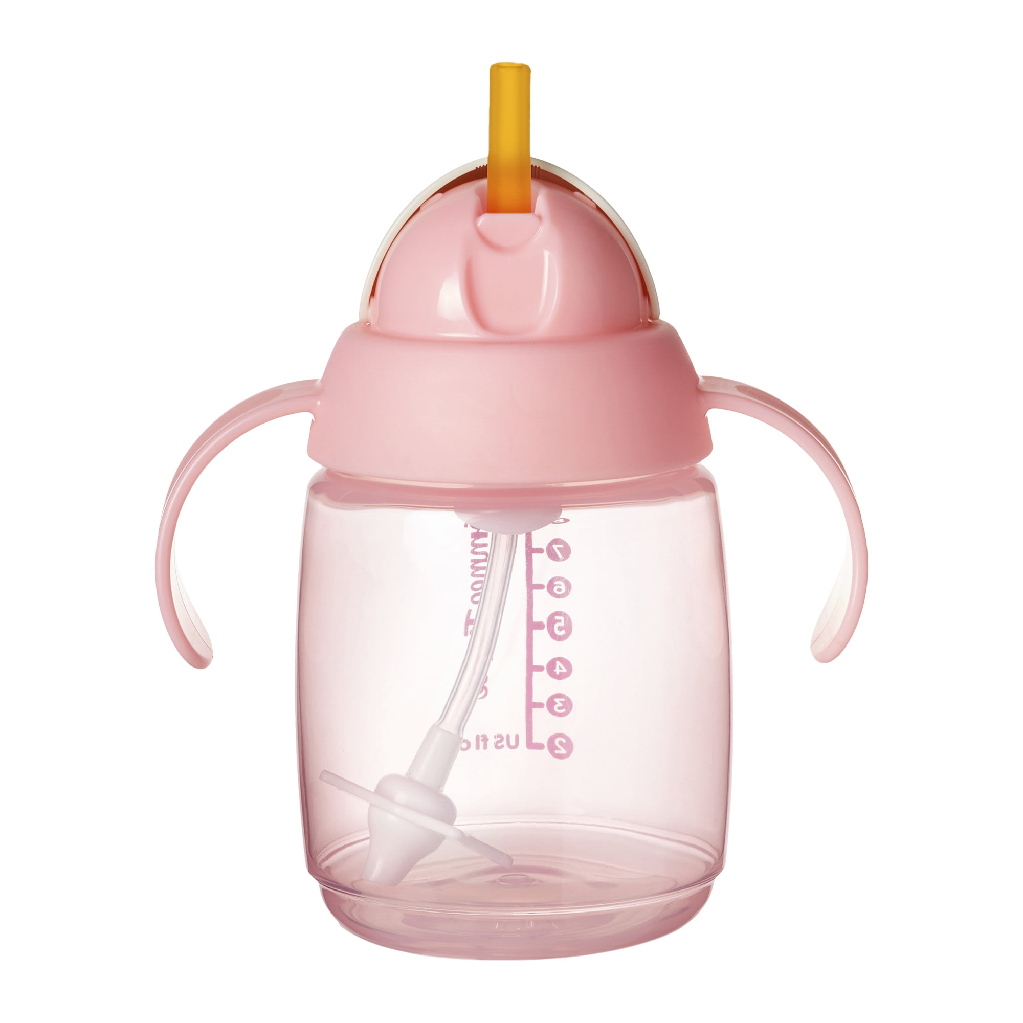 Tommee Tippee Starter Weighted Straw Baby & Toddler Cup, Spill-Proof, 6m+, 10oz, Pink, 1-Pack