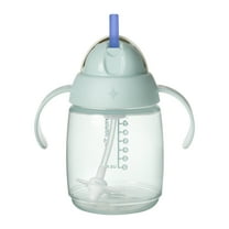 Tommee Tippee Weighted Straw Cup, 10oz, 6 Months , Easy Transition Toddler Cup, Silicone Weighted Straw and Easy-hold Handles, Mint, 1 Count