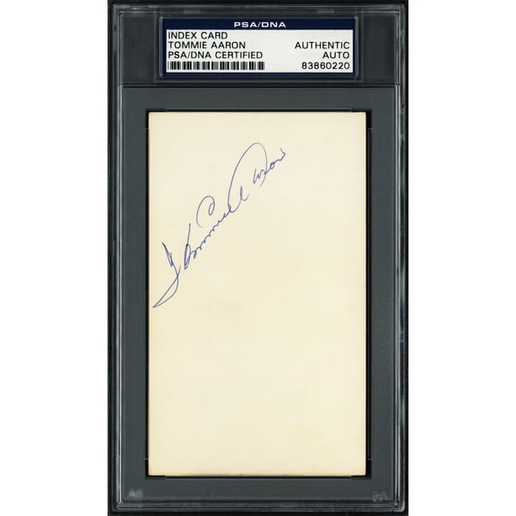 Tommie Aaron Autographed 3x5 Index Card Atlanta Braves PSA/DNA #83860220