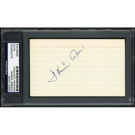 Tommie Aaron Autographed 3x5 Index Card Atlanta Braves PSA/DNA #83860223