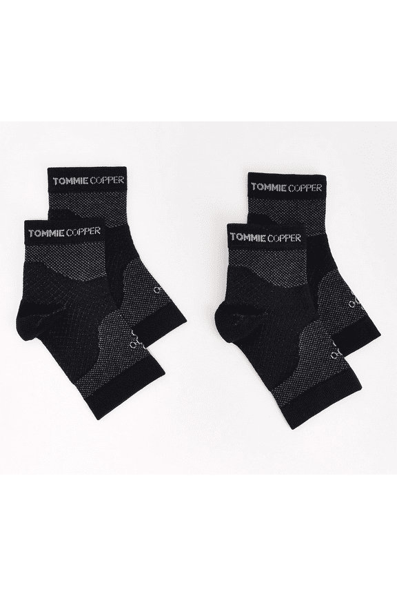 2 Pack Heel and Arch Compression Sleeves - Black/Small