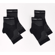 Tommie Copper 2 Pack Heel and Arch Compression Sleeves - Black/X-Large