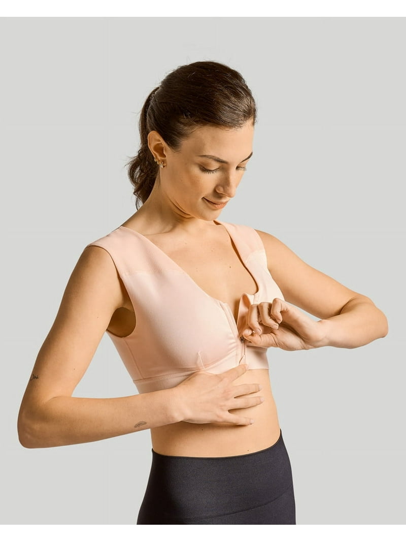 Tommie Copper Shoulder Support Compression Bra with Front Zipper