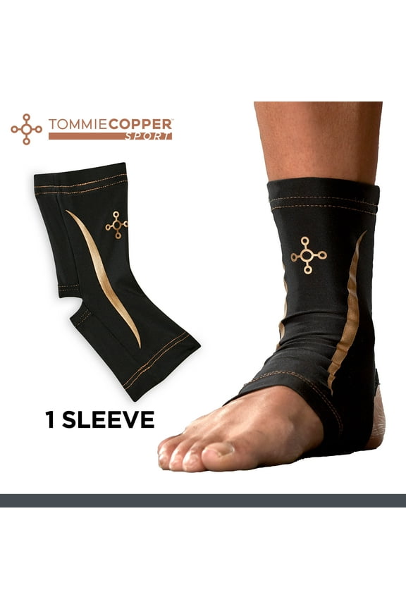 Sport Compression Ankle Sleeve, Black, Small/Medium, Support Brace, 1 Count per Pack
