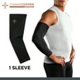 thumbnail image 1 of Tommie Copper Sport Spandex Compression Arm Sleeve, Black, Adult Small/Medium, Copper and Zinc Infused, 1 per pack, 1 of 8