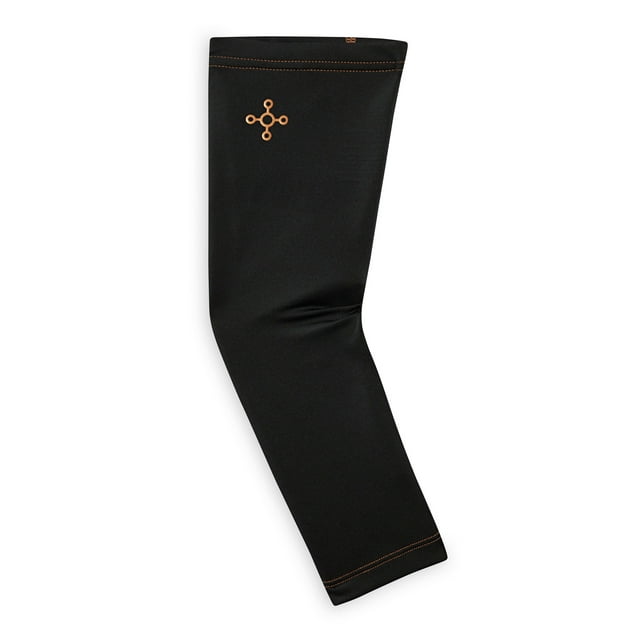 Tommie Copper Sport Compression Arm Sleeve, Black, Adult Small/Medium, Copper and Zinc Infused Muscle Recovery, 1 Count per Pack