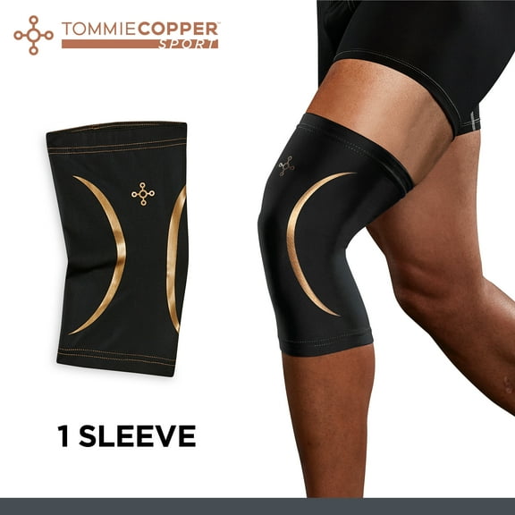 Tommie Copper Sport Compression Knee Sleeve, Black, Small/Medium, 1 pack