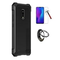 Tommulti Finger Ring Kickstand Back Cover Phone Case for Blu View 4, Black