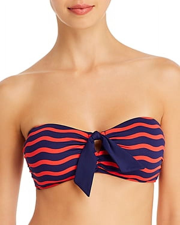 Tommy Bahama AIR KISS RED Sea Swell Tie-Front Bandeau Bikini Swim Top, US Medium