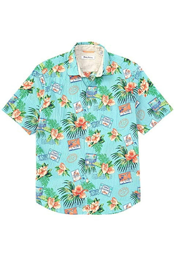 Aloha from Paradise Short Sleeve Aqua Aloha LG