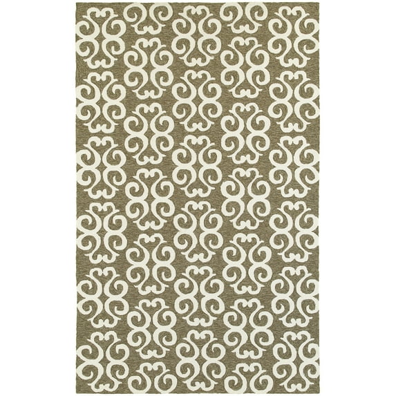 Tommy Bahama Atrium Area Rug 51108 Brown Waves Curls 8' x 10' Rectangle