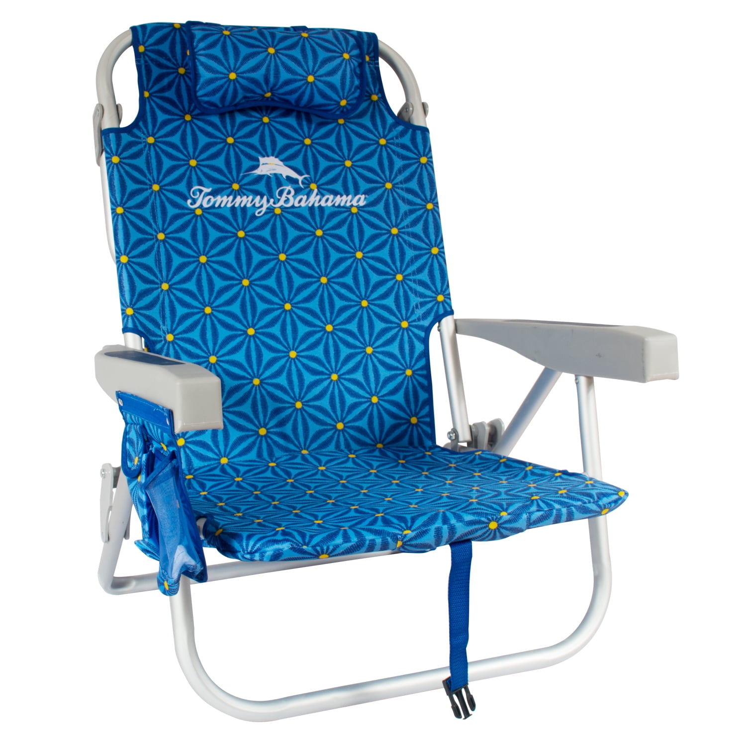 Tommy Bahama Backpack Aluminum Beach Chair - Blue Floral 