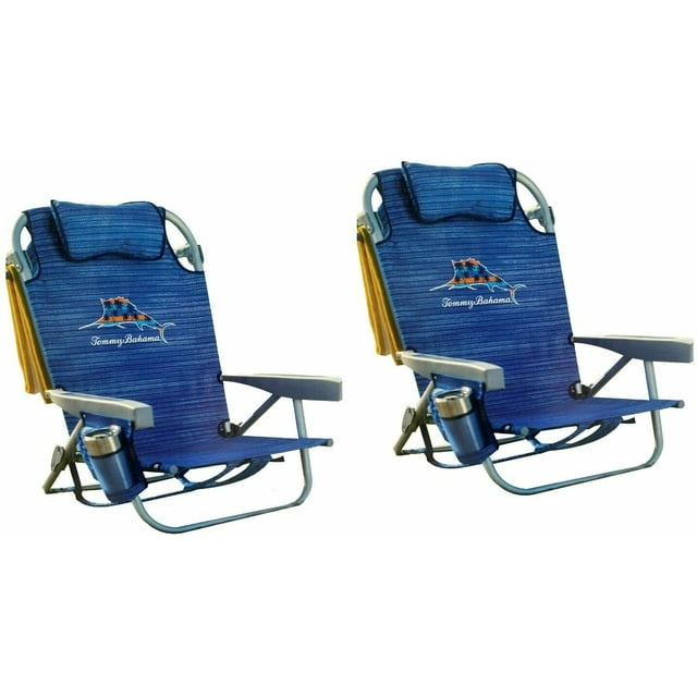 Tommy Bahama Backpack Beach Chairs (2 PACK Blue )