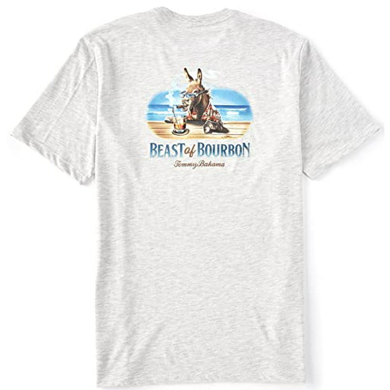 Tommy Bahama Beach Beast of Bourbon Men's Short Sleeve T-Shirt (Small,  Oatmeal Heather) 