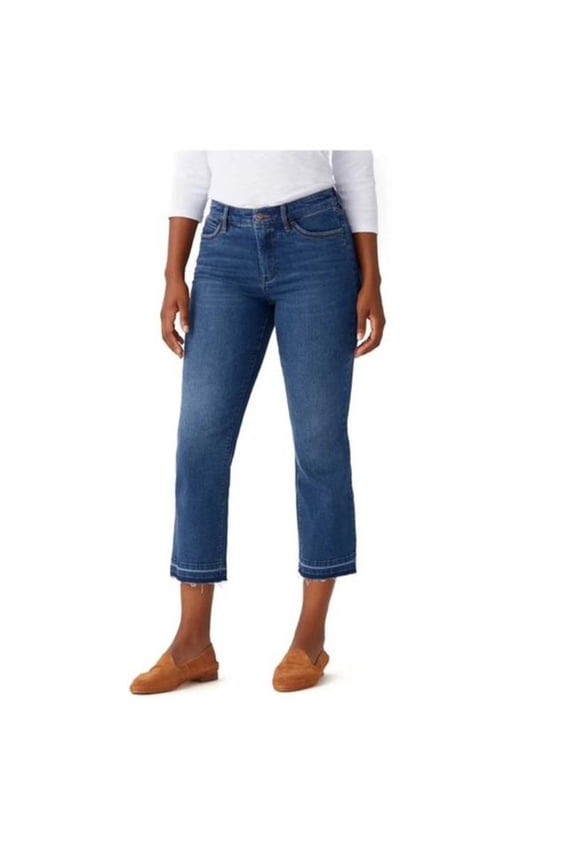 Blue Dark Demi Bootcut Capri/Cropped Jeans, 2