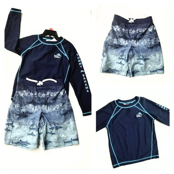 Tommy Bahama Boys' Rash guard and Trunks Swimsuit Set