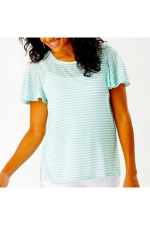Bungalow Stripe Lana Top, Dusty Teal, Small