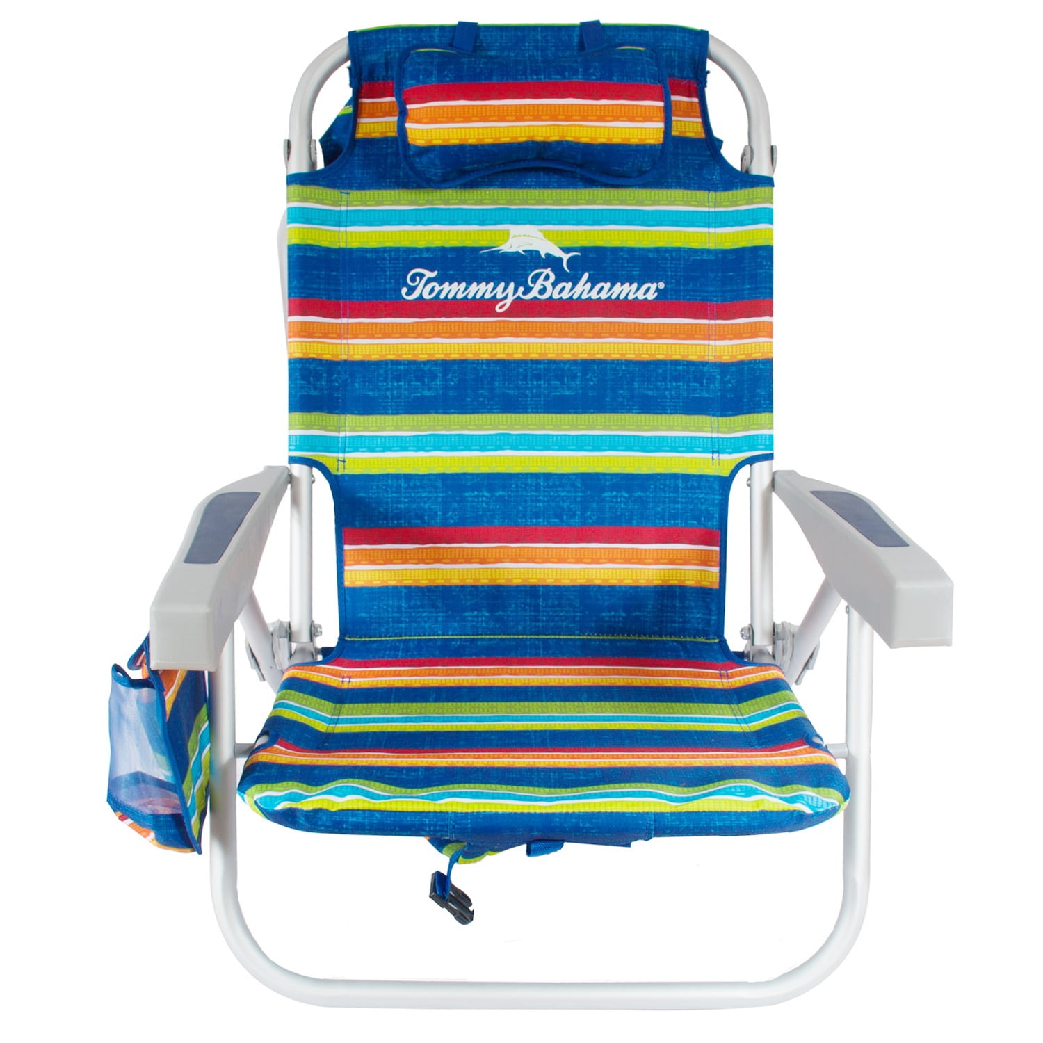 Tommy Bahama Beach Chair, Aluminum, Green Strips