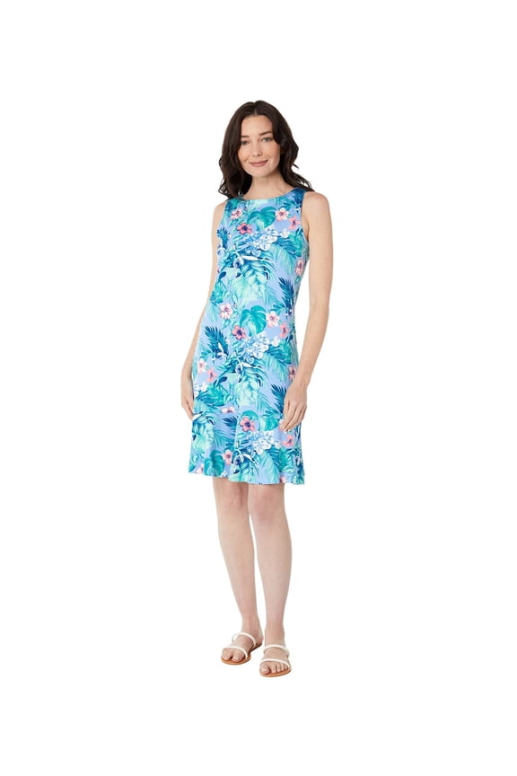 Darcy Hibiscus Haven Dress Light Sky XS US 2
