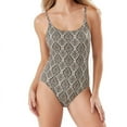 thumbnail image 1 of Tommy Bahama Desert Python Over The Shoulder Maillot Swimsuit, Caffe,6, 1 of 2