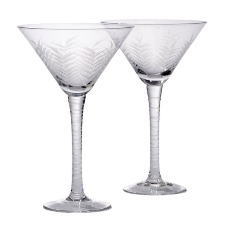 8oz Olympia Crystal Martini Glasses - Set of 2 (Black & Bronze