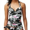 thumbnail image 1 of Tommy Bahama Ginger Flowers Underwire Tankini Top, Black, S/DD, 1 of 2