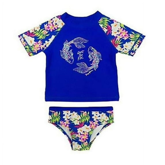 Tommy Bahama Girls 2-Piece Koi Guard and Swim Bottoms Set, Dark Blue- 2T - 3T New with box/tags