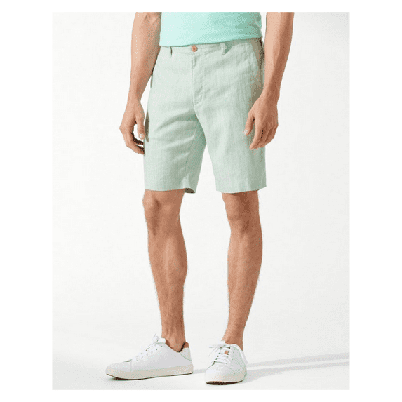 Tommy Bahama Harbor Herringbone Stretch-Linen 10-Inch Shorts Malibu Medium