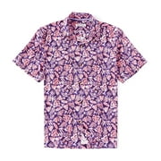 Tommy Bahama Island Zone Monstera Del Mar Silk Blend Camp Shirt (Color: Parachute Purple, Size L)