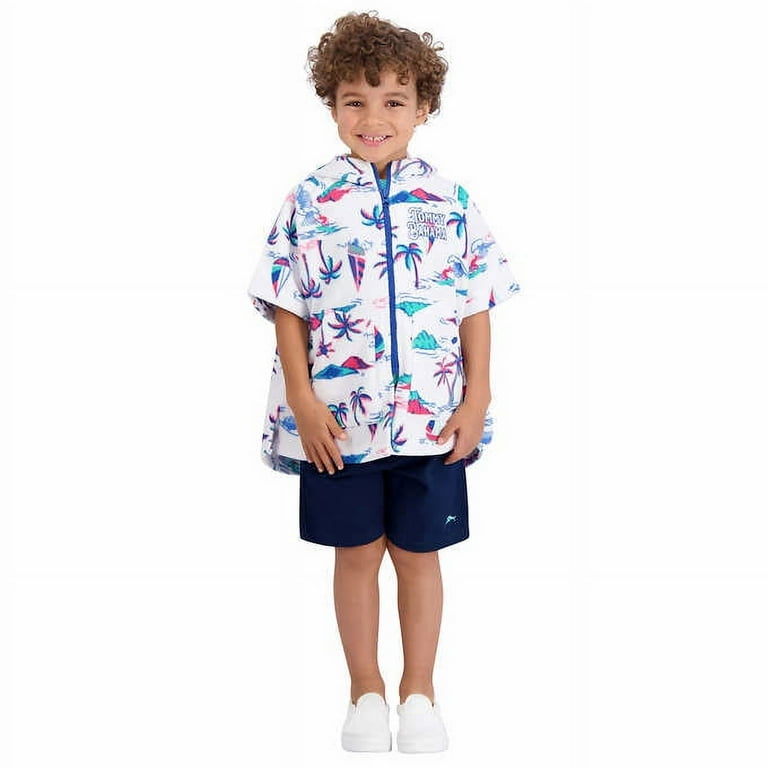 Tommy Bahama Kids' Beach Cover Up L/XL 7-12, Palm(White