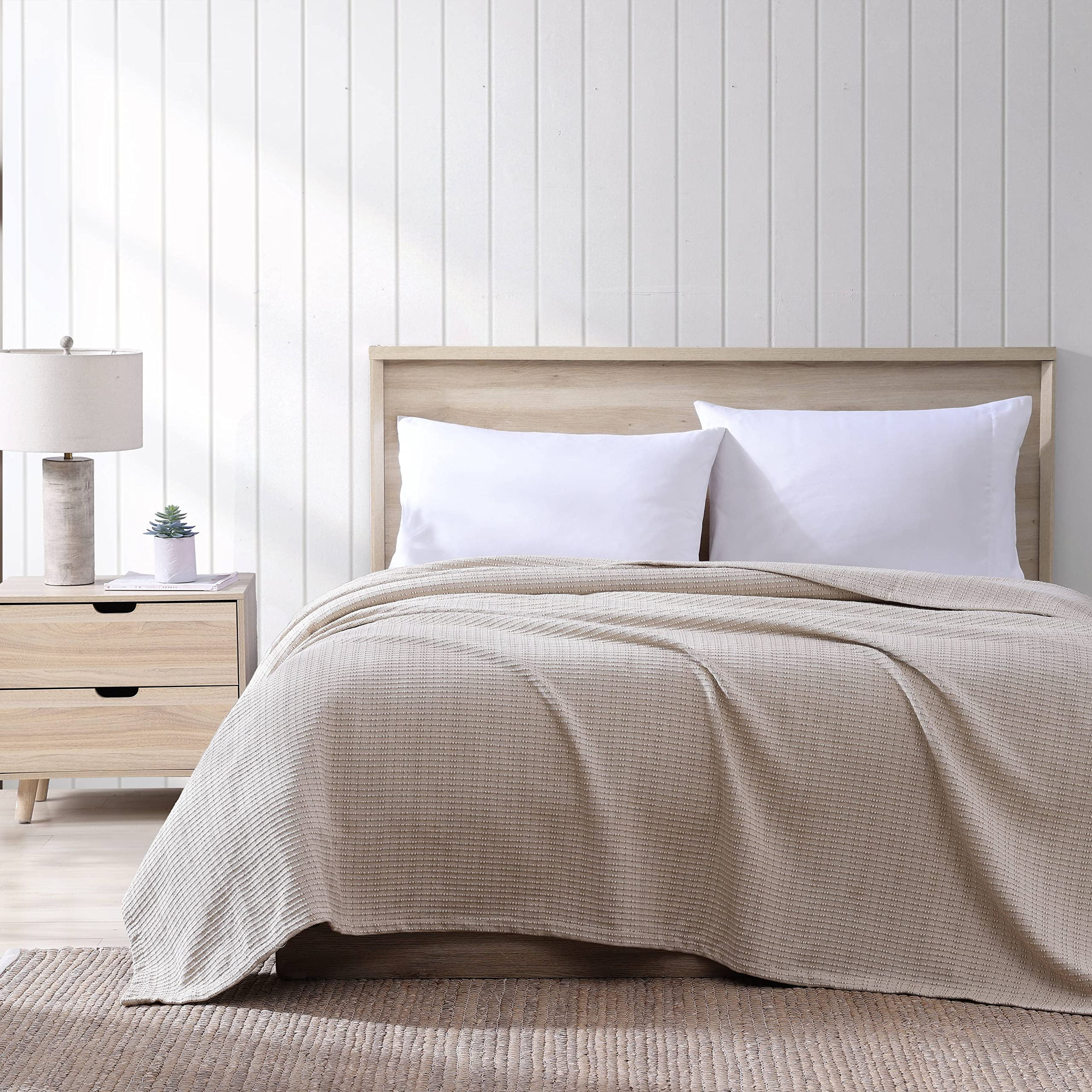 King Size Light Brown Cotton Reversible Blanket