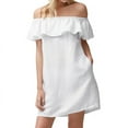 thumbnail image 1 of Tommy Bahama Linen Off The Shoulder Dress Cover Up, White, XX-Small, 1 of 2