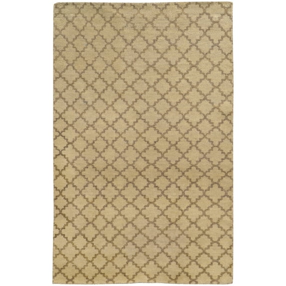 Tommy Bahama Maddox Area Rug 56502 Beige Curves Blocks 2' 6" x 10' Rectangle