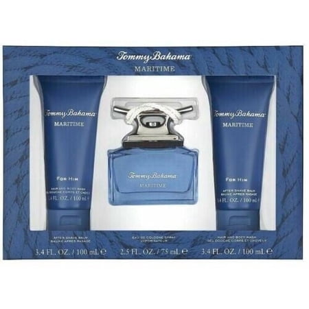 Tommy Bahama Maritime 3 Pc Gift Set for Men 2.5oz EDC, 3.4oz Balm & Wash