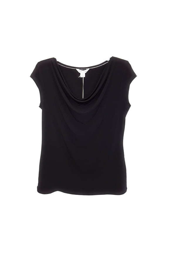 Matte Jersey Cowl Neck Top, Black, S