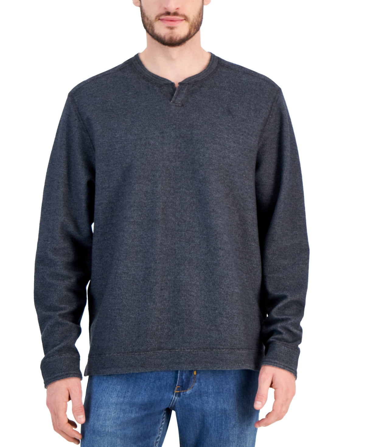 Tommy Bahama Men Regular fit Long Sleeve Sweatshirt XXL Black Solid Reversible