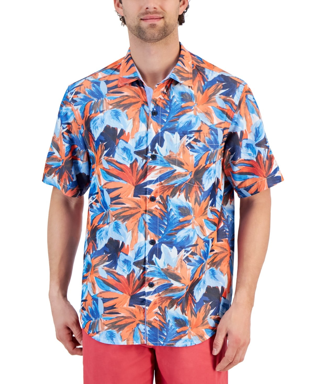 Tommy Bahama Men Regular fit Short Sleeve Button-Up Shirt XXL Red Floral