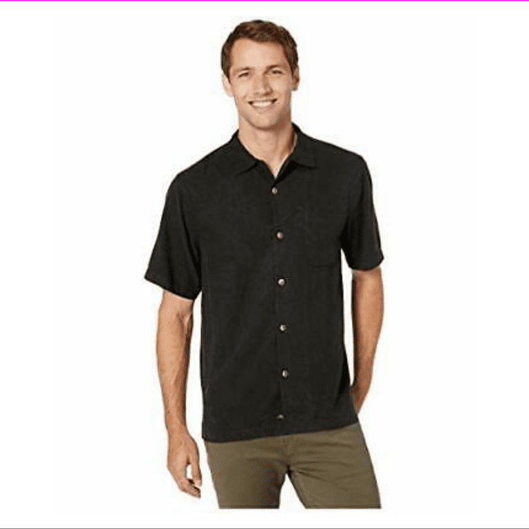 Tommy bahama deals black silk shirt
