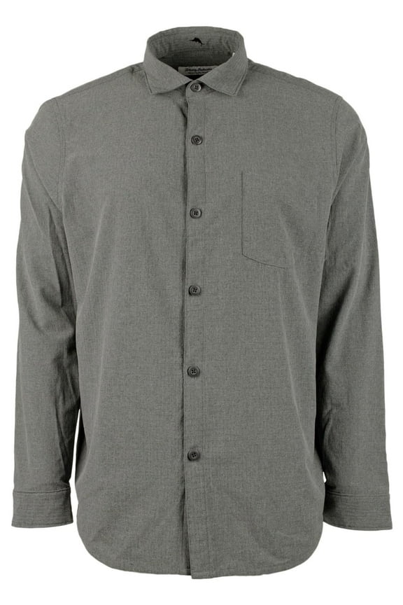 Men's Coast Sands Long Sleeve Button-Down Shirt Black Small