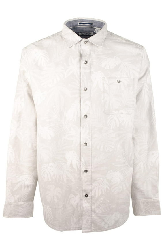 Men's Big & Tall Canyon Beach Cloudy Fronds Button Down Flannel Shirt 2XB