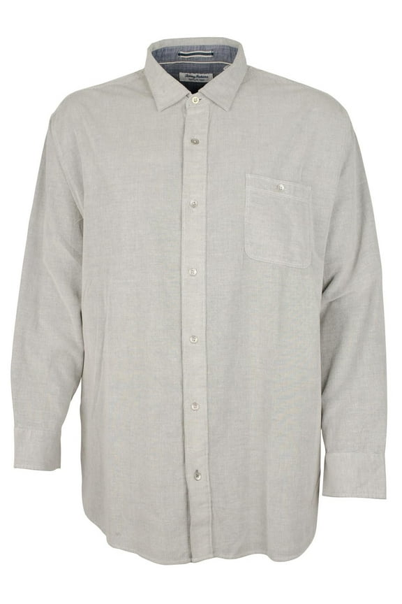 Men's Big & Tall Coastline Cord Button Down Shirt in Zinc Gray 2XLB