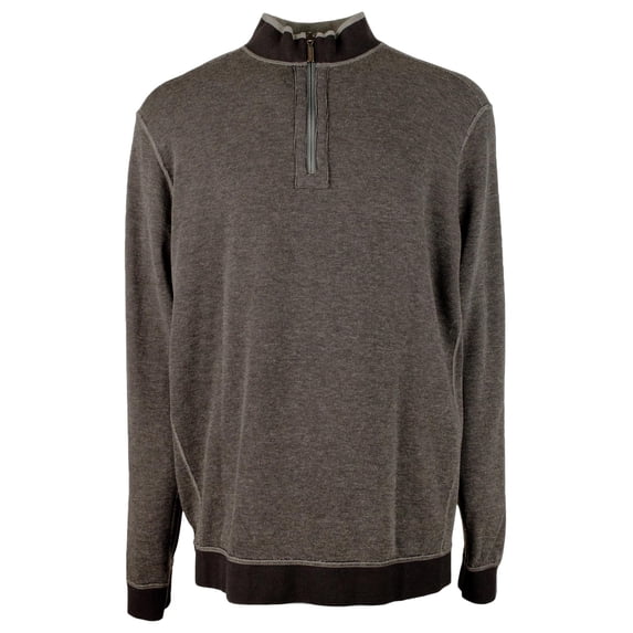Tommy Bahama Men's Big & Tall Flip Coast Half-Zip Reversible Pullover Sweatshirt CHthr 2XB Coal Heather