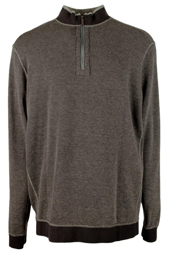 Men's Big & Tall Flip Coast Half-Zip Reversible Pullover Sweatshirt CHthr 3XLT Coal Heather