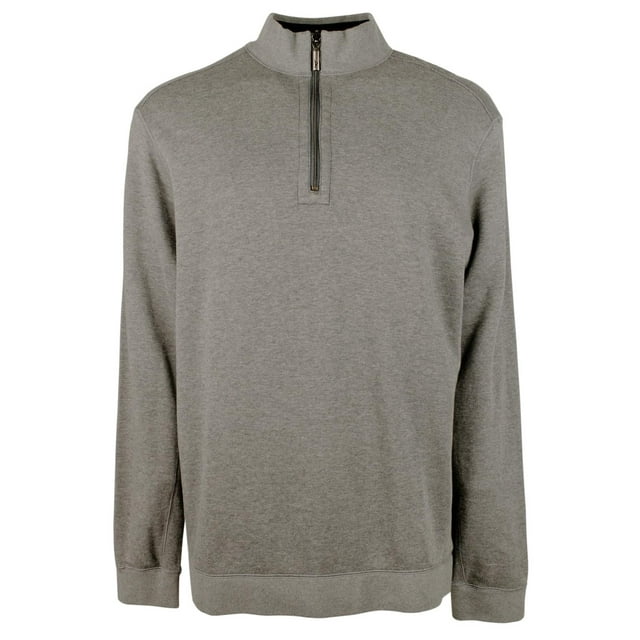 Tommy Bahama Men's Big & Tall Flip Coast Half-Zip Reversible Pullover Sweatshirt CHthr 4XLB Coal Heather