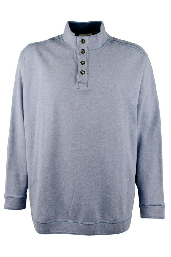 Men's Big & Tall Flipfield Snap Mock Reversible Pullover Sweatshirt RHthr 2XB