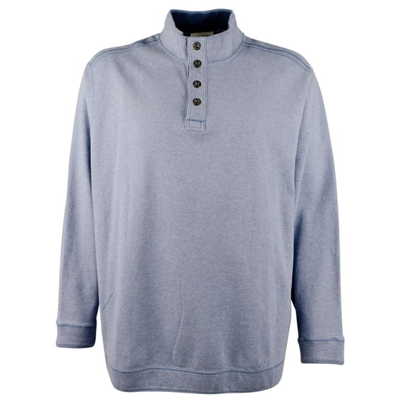 Tommy Bahama Men's Big & Tall Flipfield Snap Mock Sweatshirt RHthr 2XLT