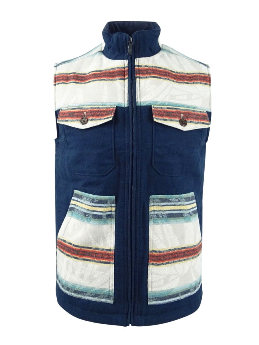Tommy Bahama Men's Island Serape Stripe Full-Zip Vest (M, Ocean Deep) 